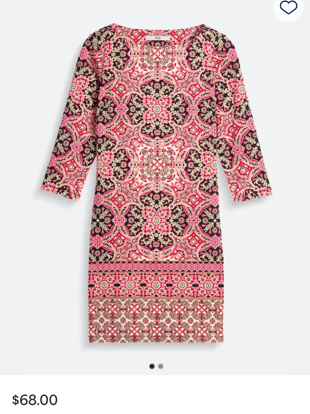 Women's Pink geometric and floral print Patterned Shift Dress women’s size 10